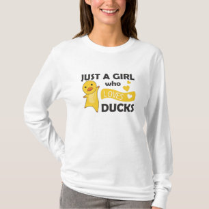 Just A Girl Who Loves Ducks - Cute Animals Duck T-Shirt