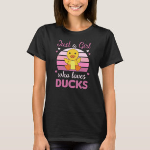 Just A Girl Who Loves Ducks - Cute Animals Duck T-Shirt