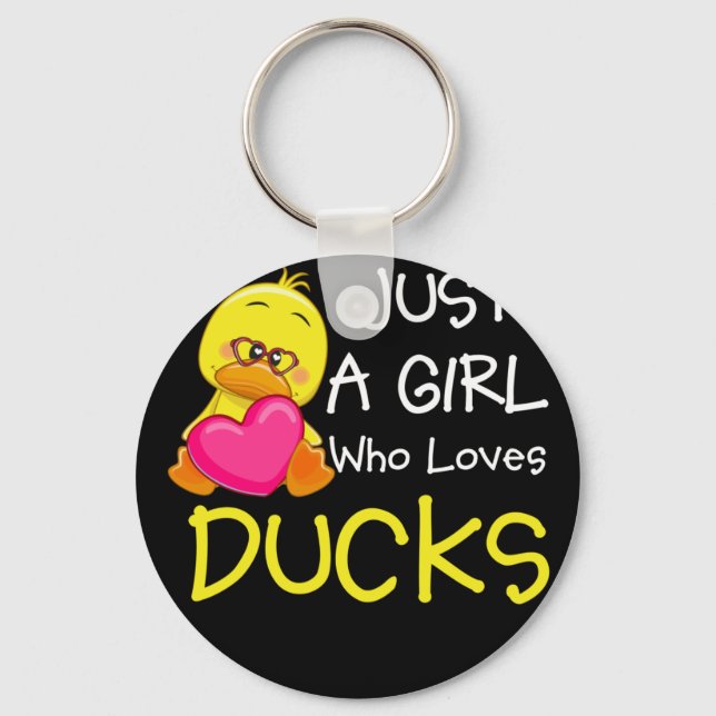 Just a Girl Who Loves Ducks - Cute Duck Lover Owne Key Ring (Front)