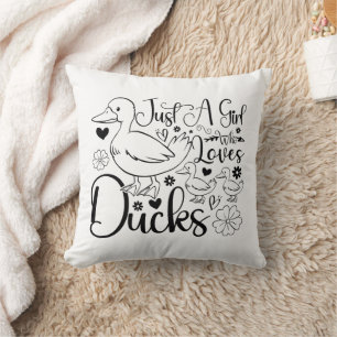 Just A Girl Who Loves Ducks Cute Ducks Lovers Cool Cushion