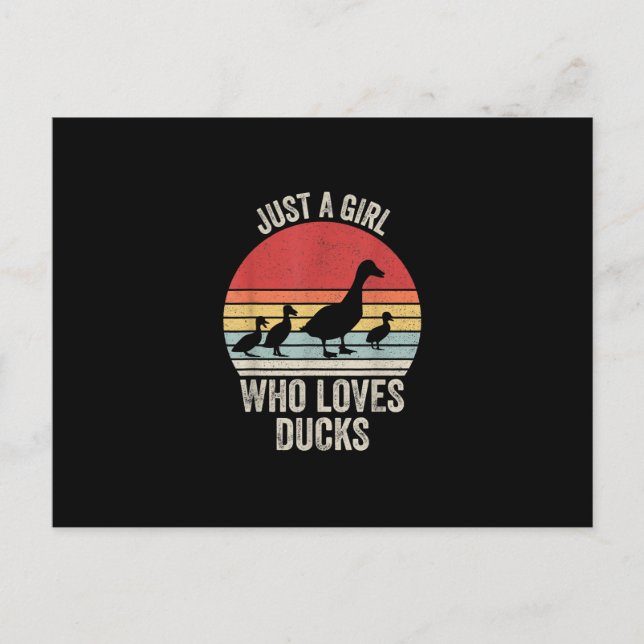Just A Girl Who Loves Ducks Duck Owner Lover Announcement Postcard (Front)