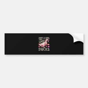 Just A Girl Who Loves Ducks Funny Duck Silhouette Bumper Sticker