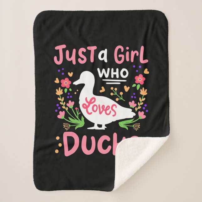 Just A Girl Who Loves Ducks Sherpa Blanket (Front)