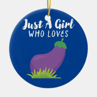 Just A Girl Who Loves Eggplant Version  Ceramic Tree Decoration