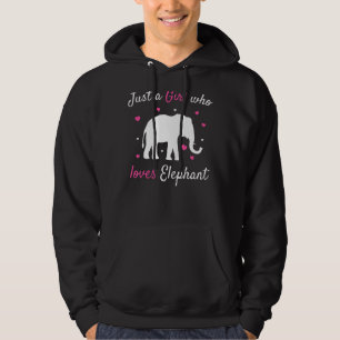 Just A Girl Who Loves Elephant Zoo Animal Safari Hoodie