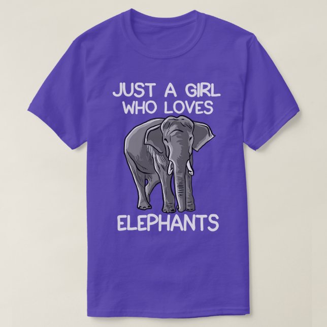 Just A Girl Who Loves Elephants 2 T-Shirt (Design Front)