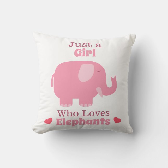 Just A Girl Who Loves Elephants Cushion (Front)