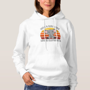 Just A Girl Who Loves Elephants Cute Animals Pink Hoodie