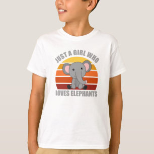 Just A Girl Who Loves Elephants Cute Animals Pink T-Shirt