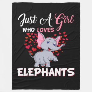 Just A Girl Who Loves Elephants Gifts Fleece Blanket