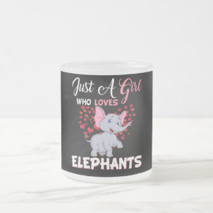 Just A Girl Who Loves Elephants Gifts Frosted Glass Coffee Mug