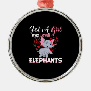 Just A Girl Who Loves Elephants Gifts Metal Tree Decoration
