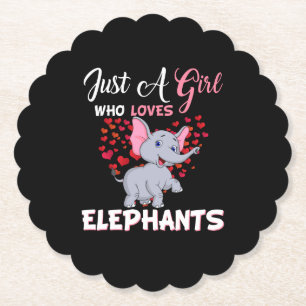 Just A Girl Who Loves Elephants Gifts Paper Coaster