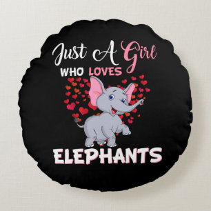 Just A Girl Who Loves Elephants Gifts Round Cushion
