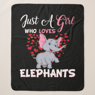Just A Girl Who Loves Elephants Gifts Sherpa Blanket