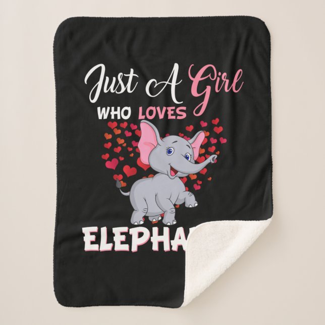 Just A Girl Who Loves Elephants Gifts Sherpa Blanket (Front)