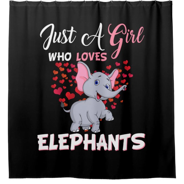 Just A Girl Who Loves Elephants Gifts Shower Curtain (Front)