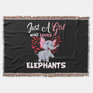 Just A Girl Who Loves Elephants Gifts Throw Blanket