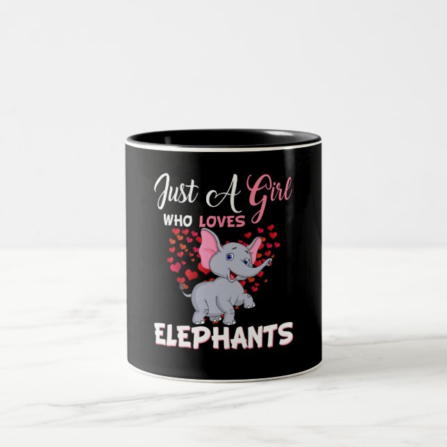 Just A Girl Who Loves Elephants Gifts Two-Tone Coffee Mug (Center)