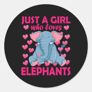 Just A Girl Who Loves Elephants Zoo Elephant Conse Classic Round Sticker