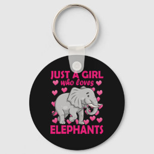 Just a Girl who Loves Elephants Zoo Elephant conse Key Ring