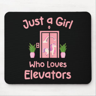 Just A Girl Who Loves Elevators Cute Distracted Mouse Mat