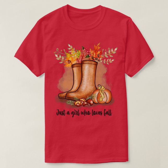 Just a girl who loves fall4 T-Shirt (Design Front)