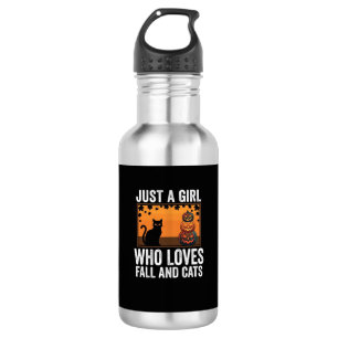 Just a Girl Who Loves Fall and Cats_1 532 Ml Water Bottle