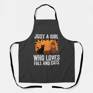Just a Girl Who Loves Fall and Cats_1 Apron