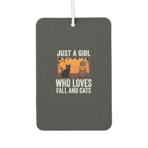 Just a Girl Who Loves Fall and Cats_1 Car Air Freshener
