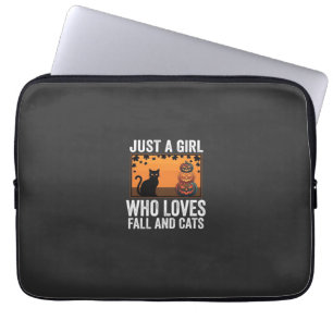 Just a Girl Who Loves Fall and Cats_1 Laptop Sleeve