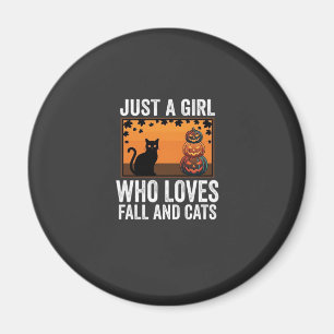 Just a Girl Who Loves Fall and Cats_1 Magnet