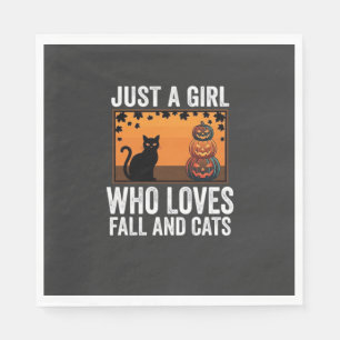 Just a Girl Who Loves Fall and Cats_1 Napkin