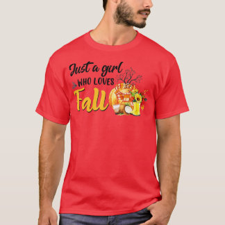 Just a Girl Who Loves Fall Autumn Pumpkin Spice La T-Shirt