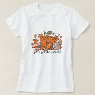 Just A Girl Who Loves Fall Autumn  T-Shirt