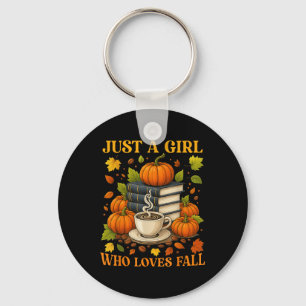 Just A Girl Who Loves Fall Autumn Vibes Books & Key Ring