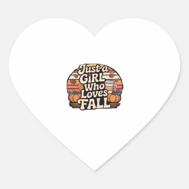 Just A Girl Who Loves Fall Classic T-Shirt.png Heart Sticker (Front)