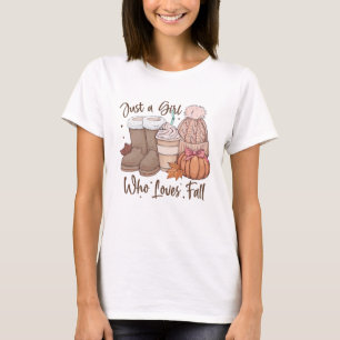 Just a Girl Who Loves Fall Cosy Autumn T-Shirt