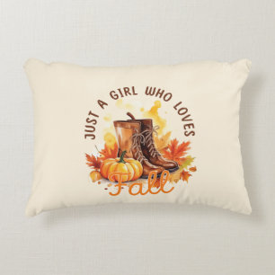 Just A Girl Who Loves Fall – Cosy Autumn Vibes Decorative Cushion