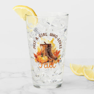 Just A Girl Who Loves Fall – Cosy Autumn Vibes Glass