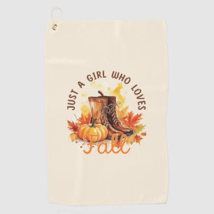 Just A Girl Who Loves Fall – Cosy Autumn Vibes Golf Towel