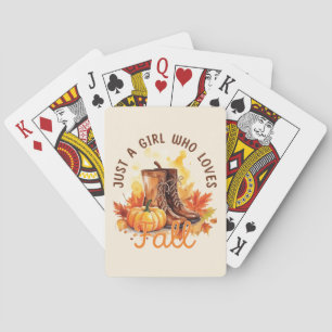 Just A Girl Who Loves Fall – Cosy Autumn Vibes Playing Cards