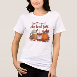 Just a Girl Who Loves Fall" Cosy Autumn Vibes Tri-Blend Shirt