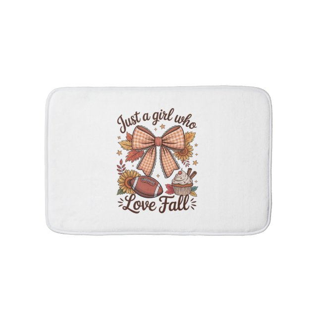 Just a Girl Who loves Fall Cosy Bath Mat (Front)