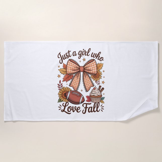 Just a Girl Who loves Fall Cosy Beach Towel (Front)