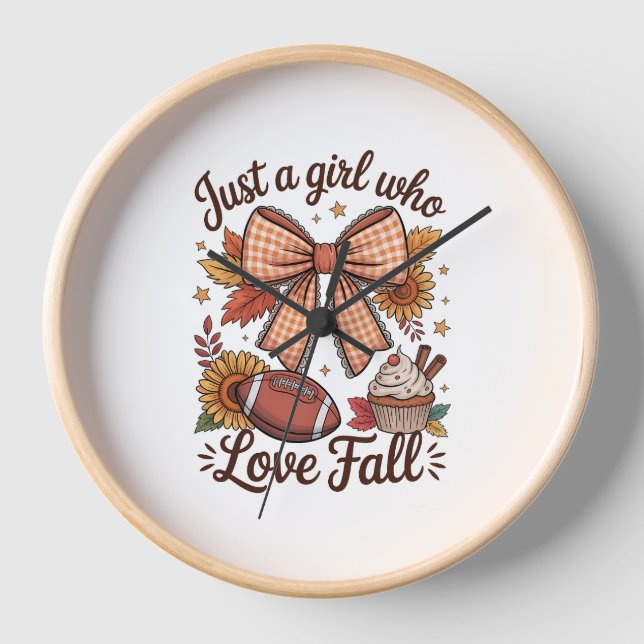 Just a Girl Who loves Fall Cosy Clock (Front)