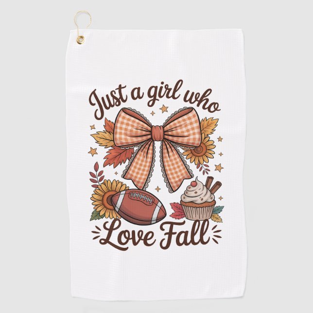 Just a Girl Who loves Fall Cosy Golf Towel (Front)