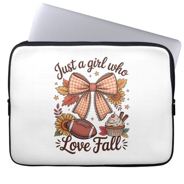 Just a Girl Who loves Fall Cosy Laptop Sleeve (Front)