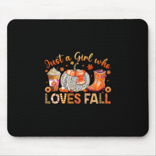 Just A Girl Who Loves Fall Cowgirl Boot Pumpkin Th Mouse Mat