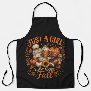 Just A Girl Who Loves Fall Football Pumpkin Spice Apron